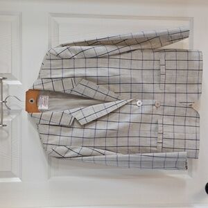 Pendleton Vintage Country Sophisticates Windowpane Silk Blend Made USA Blazer